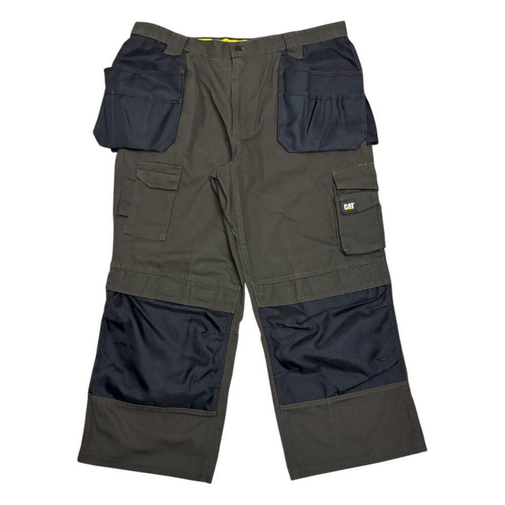 CAT CATERPILLAR Double Knee Canvas Tool Work Construction Pants Mens 40x28